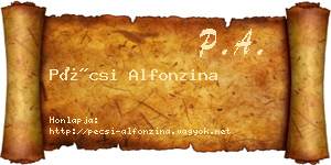 Pécsi Alfonzina névjegykártya