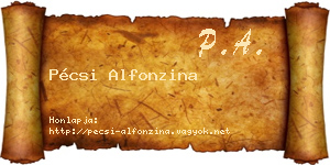 Pécsi Alfonzina névjegykártya